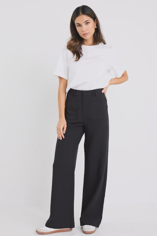 AMONG THE BRAVE - ZOEY HIGH RISE PANTS - BLACK