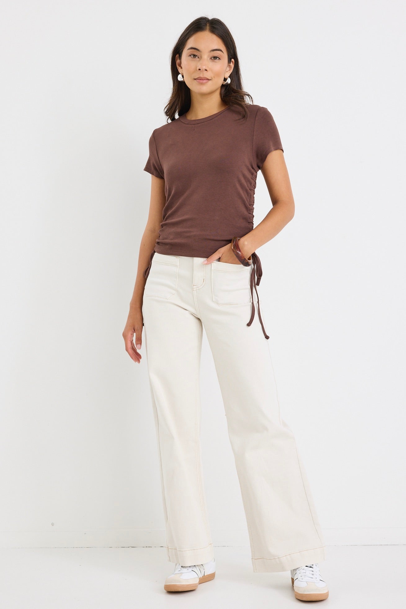 AMONG THE BRAVE - ZOEY HIGH RISE JEAN - ECRU