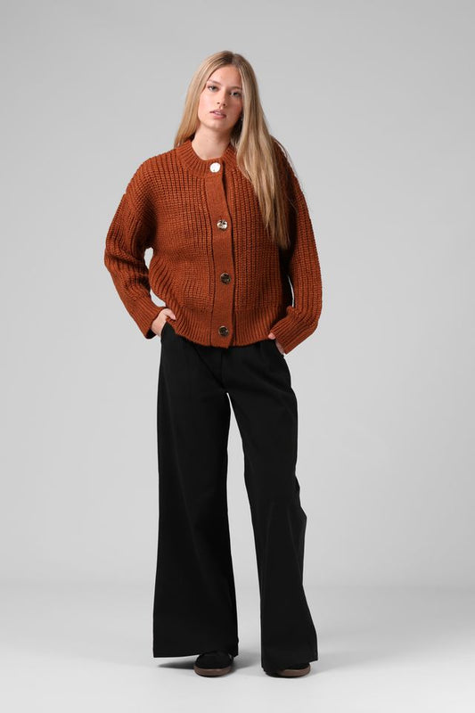 RPM CHUNKY CARDIGAN - CARAMEL