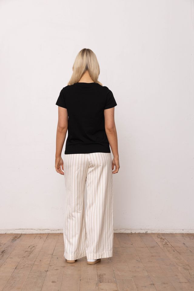 DRESSED SAFARI T-SHIRT - BLACK/WHITE PRINT