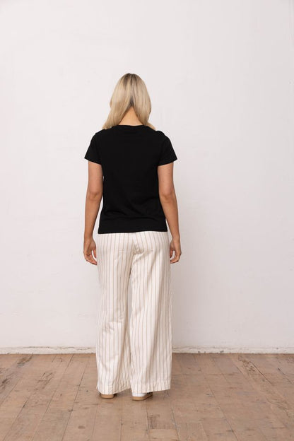 DRESSED SAFARI T-SHIRT - BLACK/WHITE PRINT