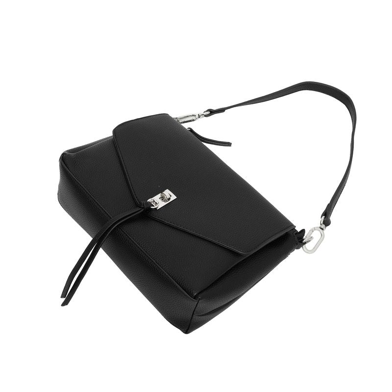BLACK CAVIAR BAGS - BECKY FLAP CROSSBODY - BLACK