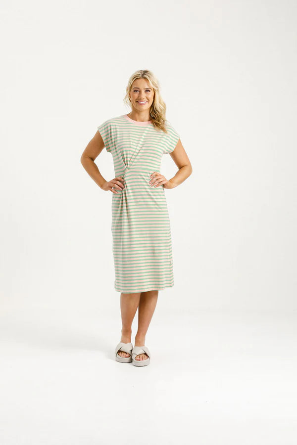 HOME-LEE AUBREY DRESS - CANDY APPLE STRIPES