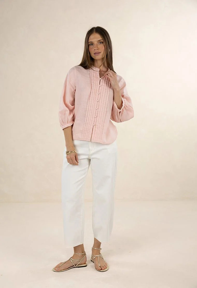HUMIDITY LIFESTYLE HAZEL BLOUSE - SOFT PINK