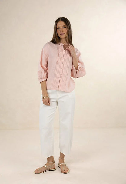 HUMIDITY LIFESTYLE HAZEL BLOUSE - SOFT PINK