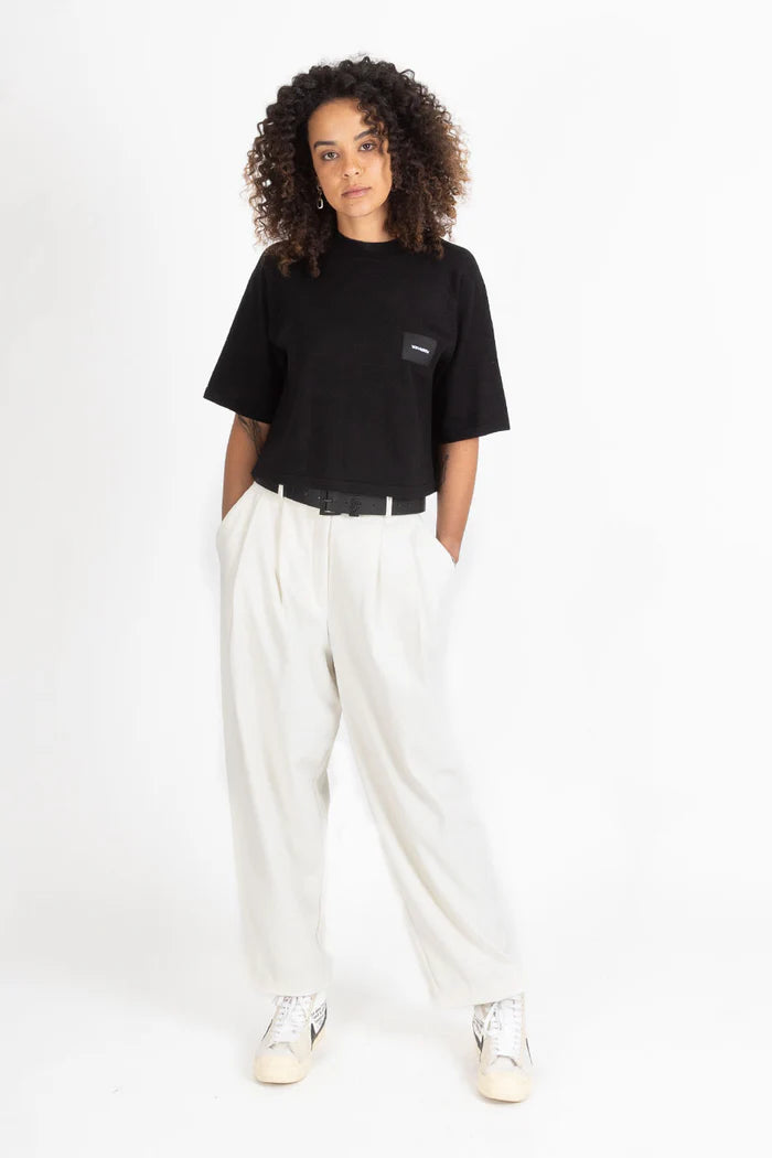 FEDERATION BADGE KNIT TOP - BLACK