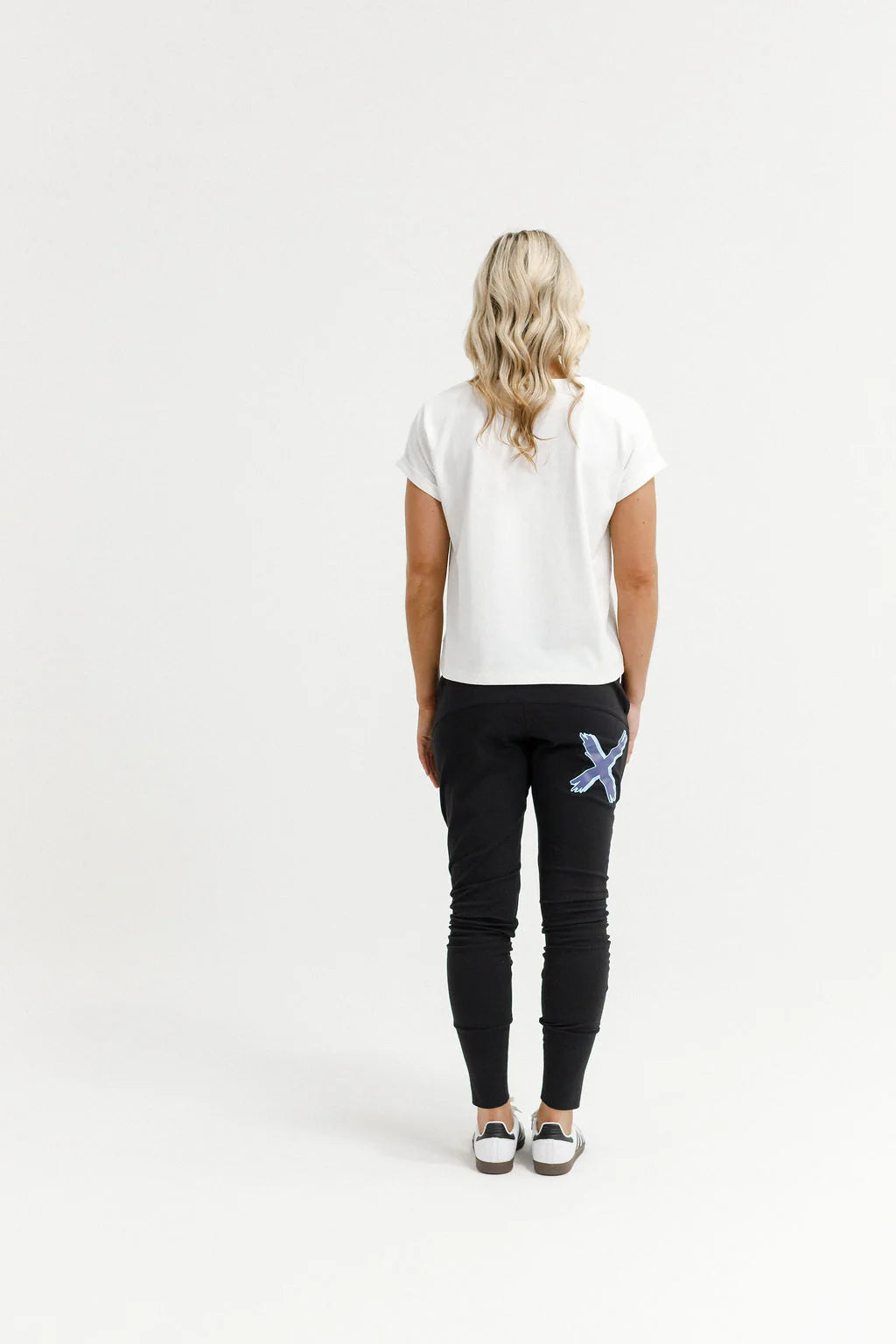 HOME-LEE APARTMENT PANTS - BLACK WITH MARINE BLUESHADOW X