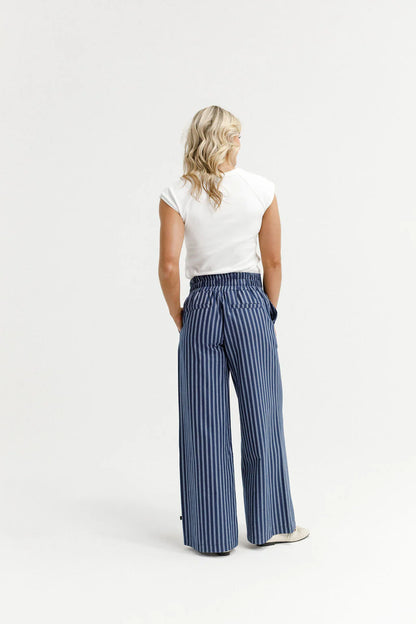 HOME-LEE SAWYER PANTS - NAVY STRIPES