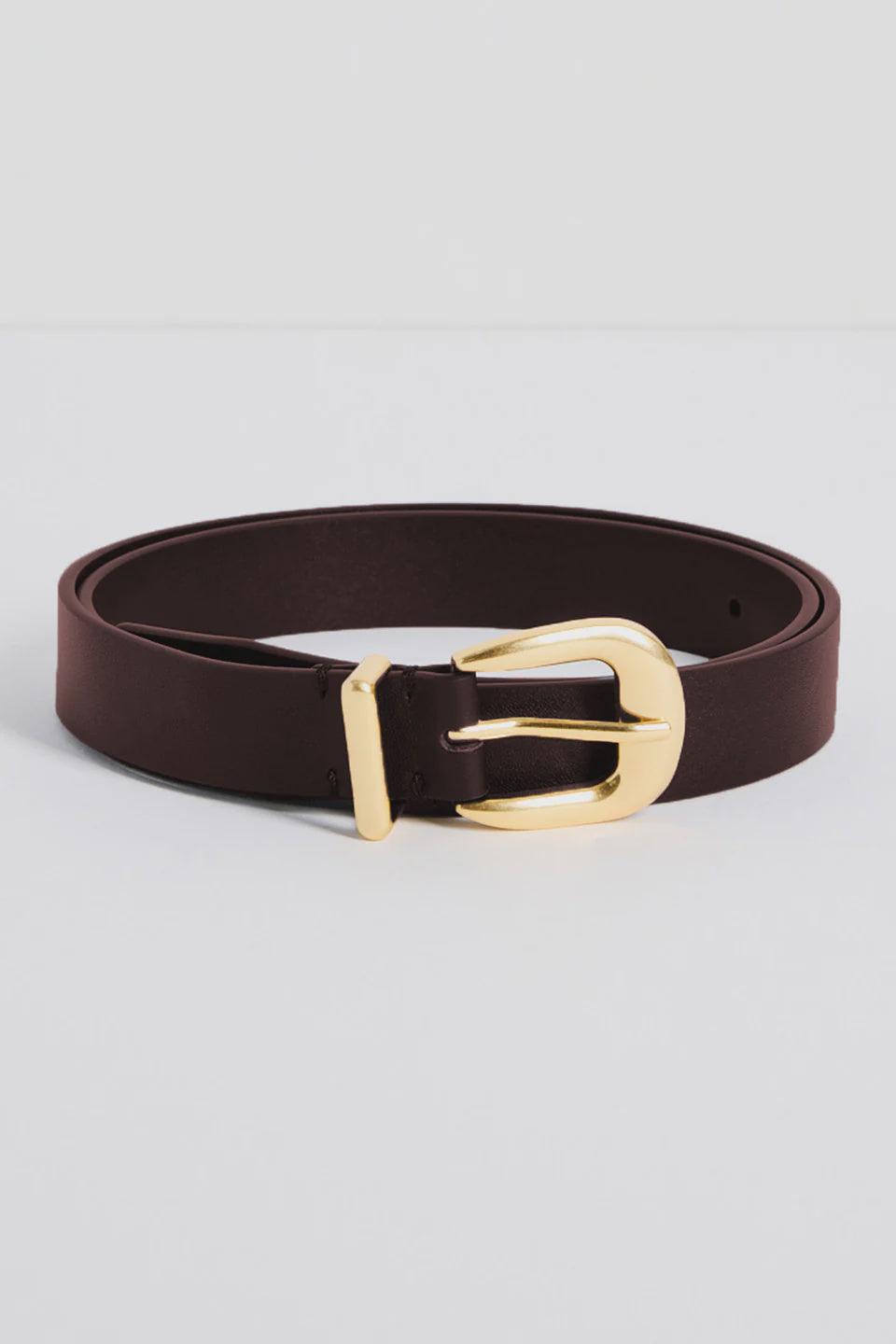 AMONG THE BRAVE BUCKLE LEATHER BELT - BROWN