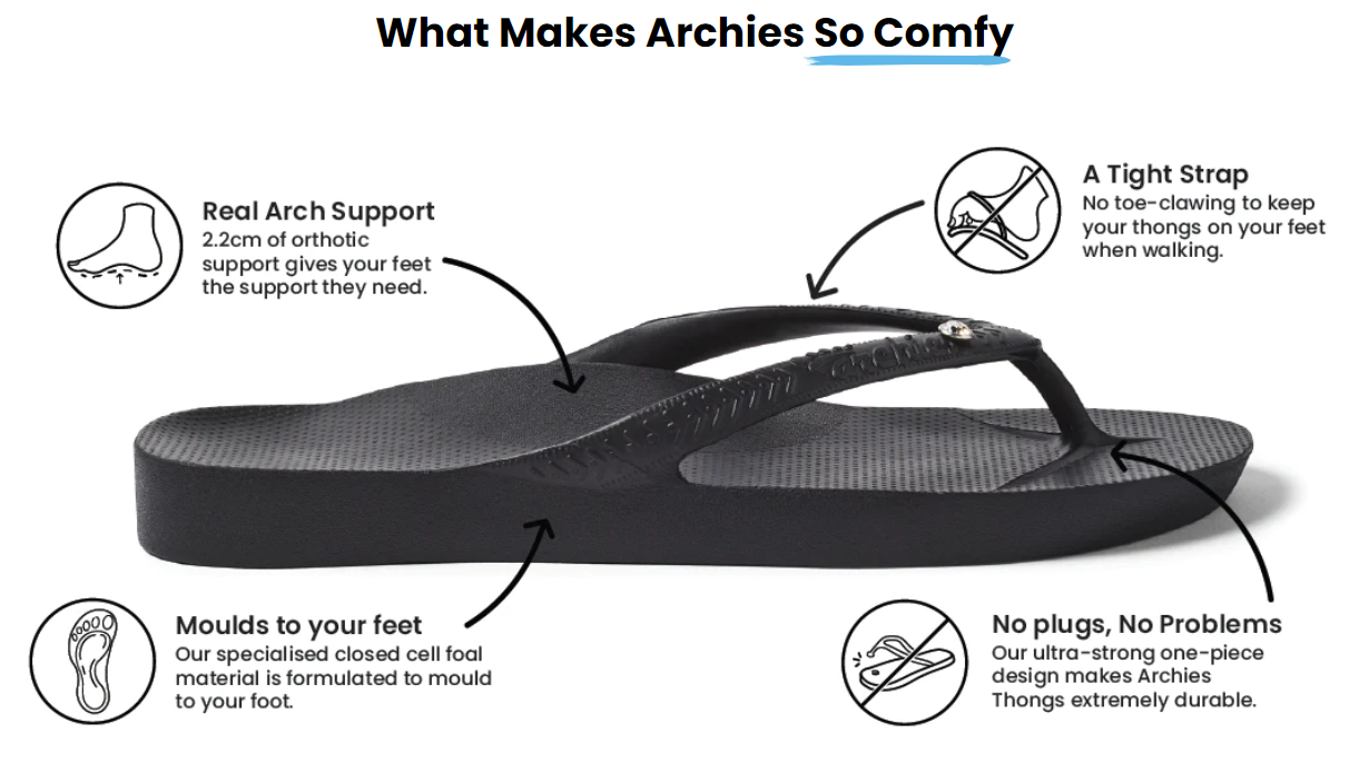 ARCHIES FOOTWEAR JANDALS - BLACK-CRYSTAL