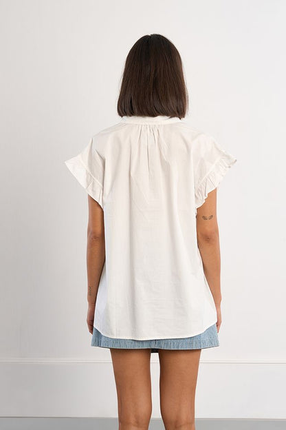 LILI SIDONIO WOVEN TOP - WHITE