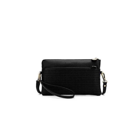 BLACK CAVIAR NINA CROSSBODY/CLUTCH - BLACK