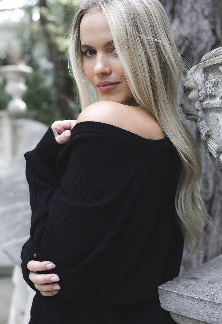 HUMIDITY LIFESTYLE SHAE CARDI - BLACK
