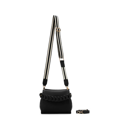 BLACK CAVIAR LUA PLAIT HANDBAG - BLACK