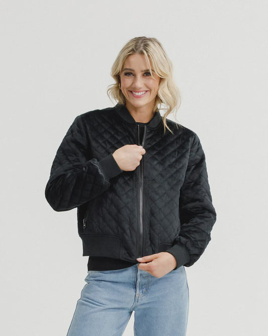HOME-LEE WYLD BOMBER - BLACK QUILT