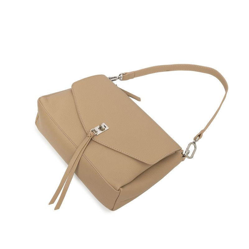 BLACK CAVIAR BAGS - BECKY FLAP CROSSBODY - BISCUIT