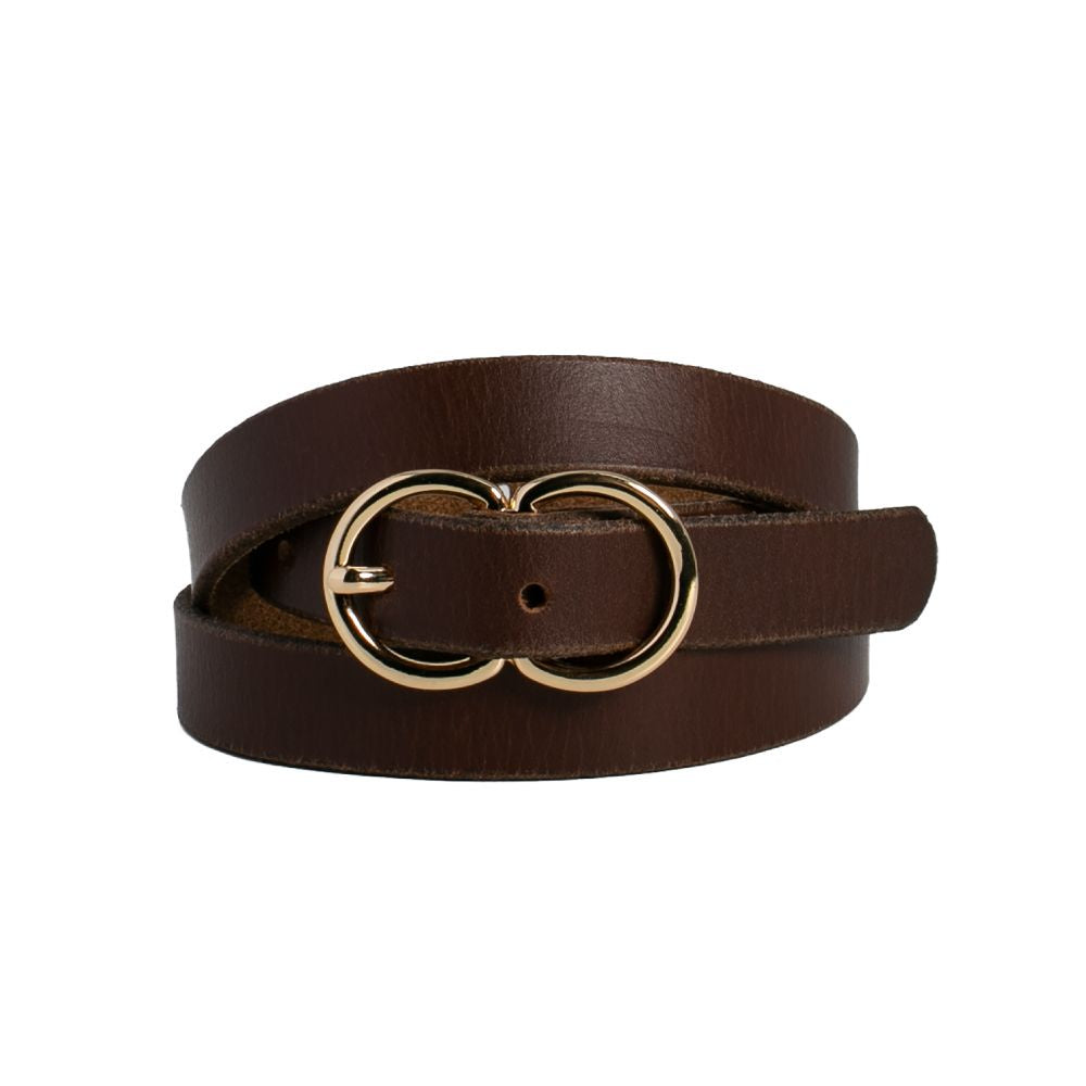 LOOP LEATHER BELT BROOKE - DARK TAN - 10177