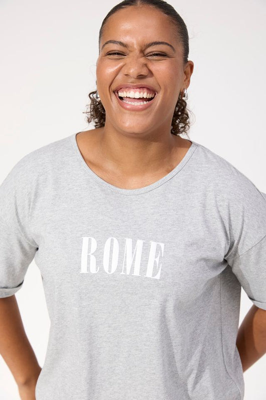 HAVEN BOSTON LOGO T-SHIRT - GREY