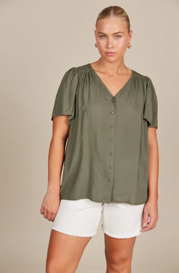 ISLE OF MINE ESME BLOUSE - OLIVE - 4525812