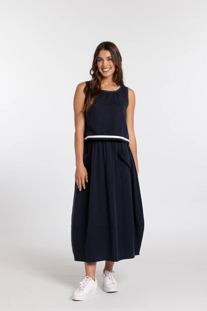 MI MOSO COLLET TOP - NAVY