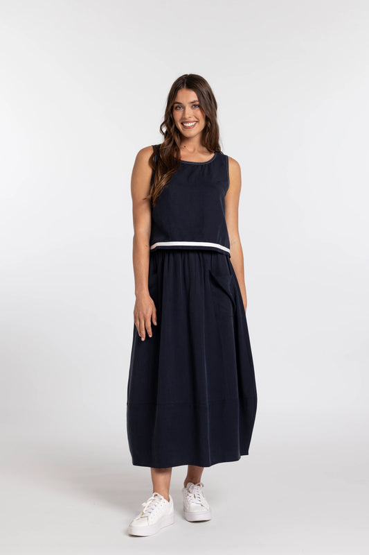 MI MOSO COLLET TOP - NAVY