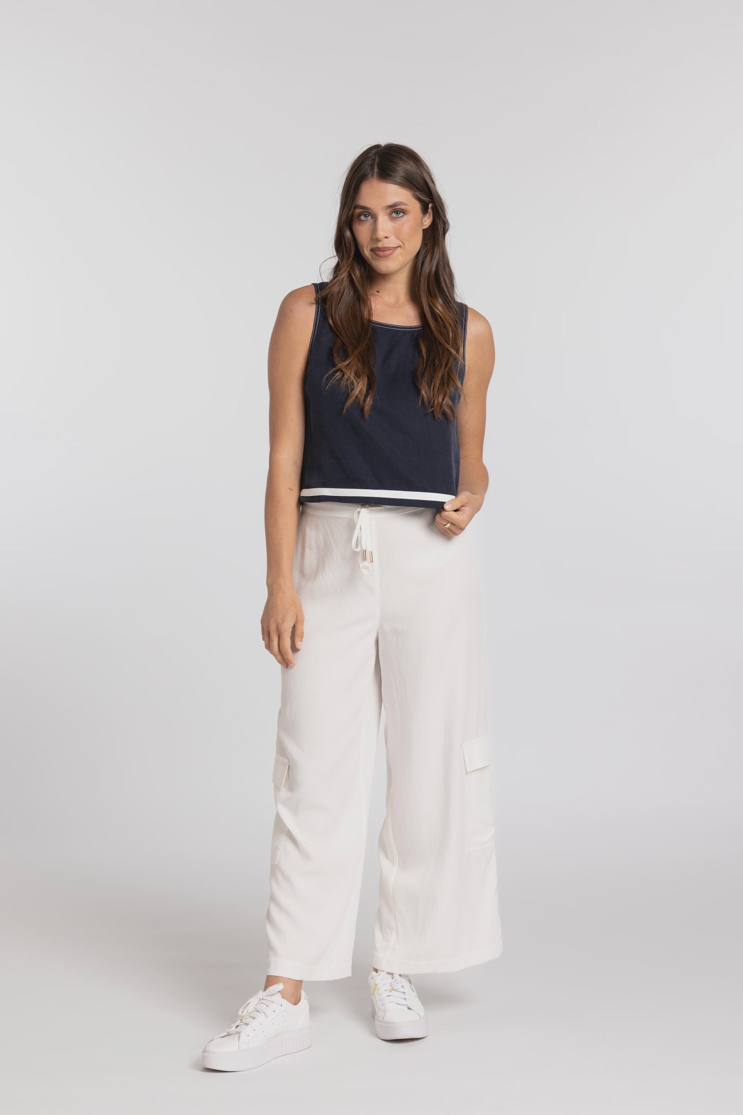 MI MOSO COLLET TOP - NAVY