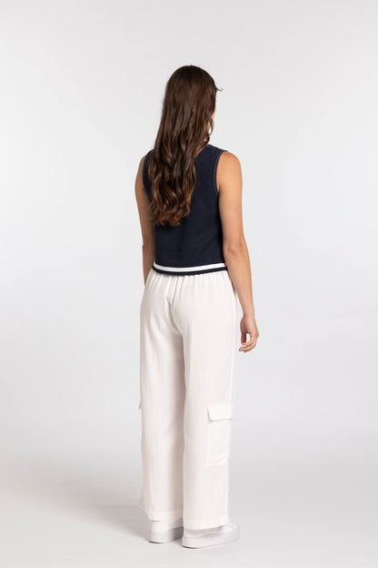 MI MOSO COLLET TOP - NAVY