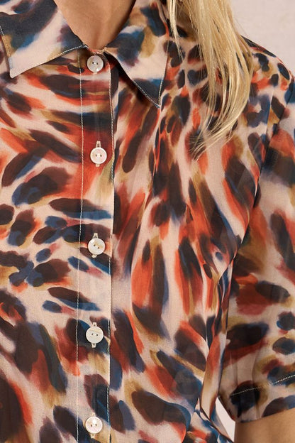MOLLY BRACKEN WOVEN SHIRT - ORANGE ROMY