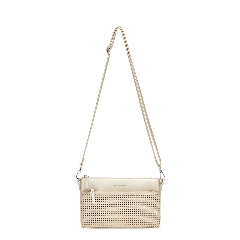 BLACK CAVIAR BAGS - MILLA CROSSBODY/CLUTCH - GOLD