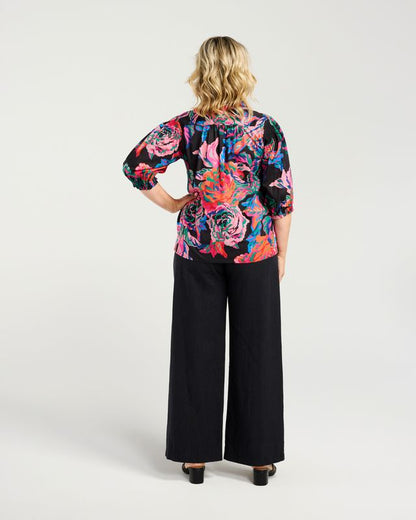 ZAFINA ALICE SHIRT- ABSTRACT GARDEN