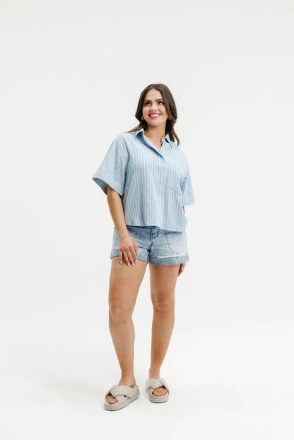 HOME-LEE RUBY SHIRT - HYDRANGEA STRIPES