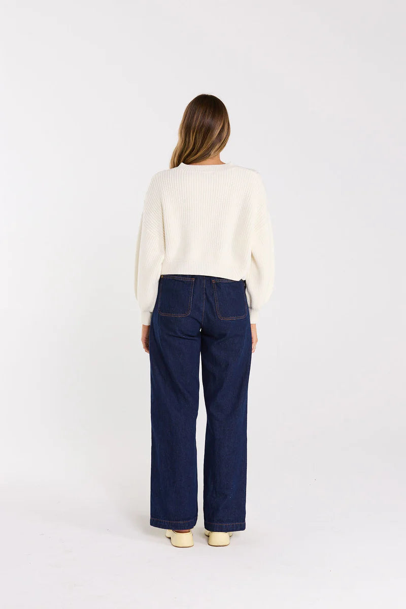 THING THING FLOURISH CARDIGAN - MILKY BAR