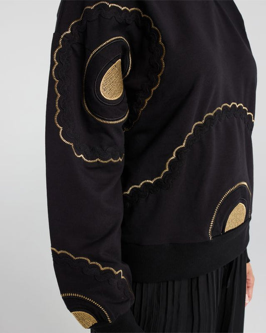 NMBR ROSE MABEL SWEATSHIRT - BLACK
