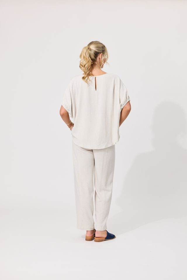 LEMON TREE DESIGN - COSTA LINEN TOP - OATMEAL