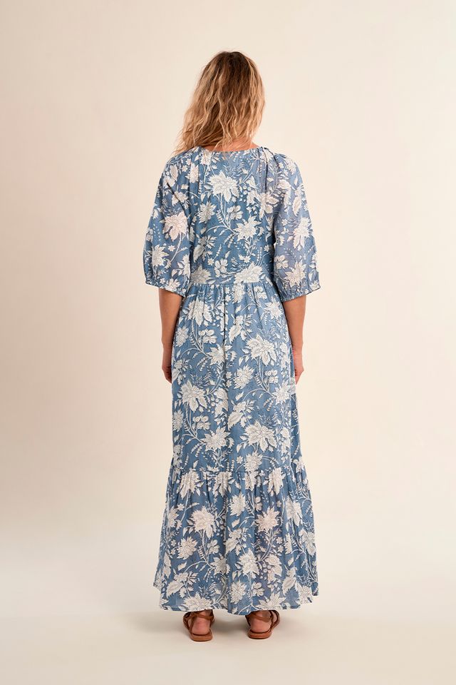 MOLLY BRACKEN WOVEN DRESS MAXI - BLUE DIVIYA