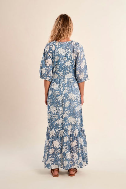 MOLLY BRACKEN WOVEN DRESS MAXI - BLUE DIVIYA