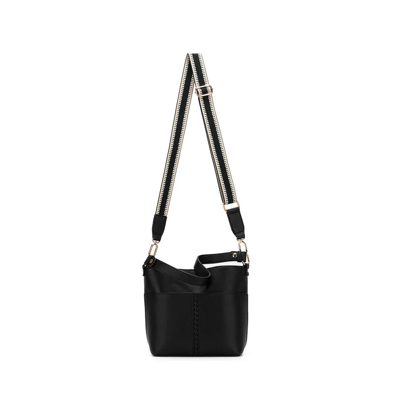 BLACK CAVIAR MELODY CROSSBODY BAG - BLACK
