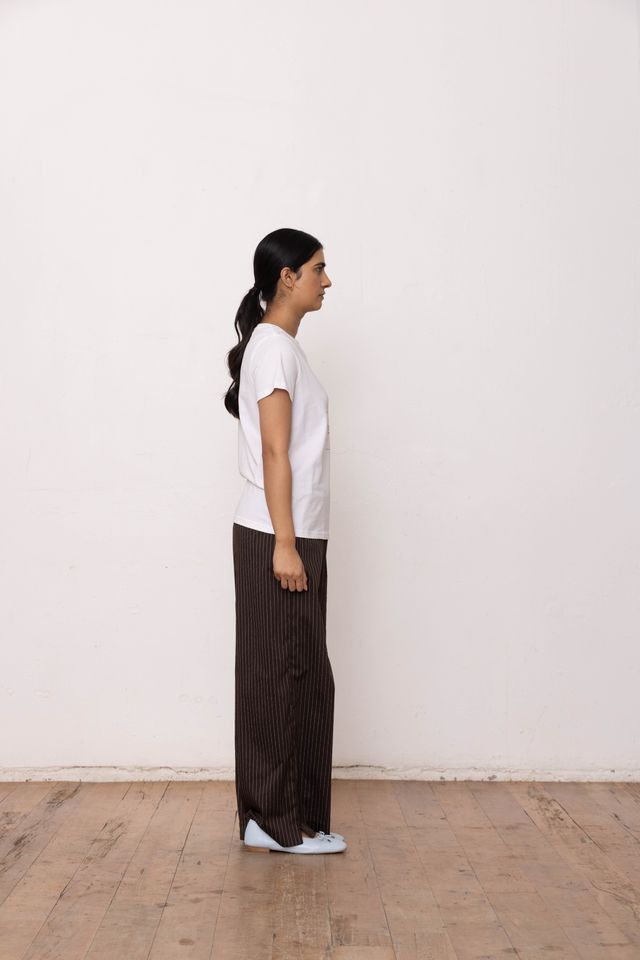 DRESSED FLORAL SKETCH T-SHIRT - WHITE/BLACK PRINT