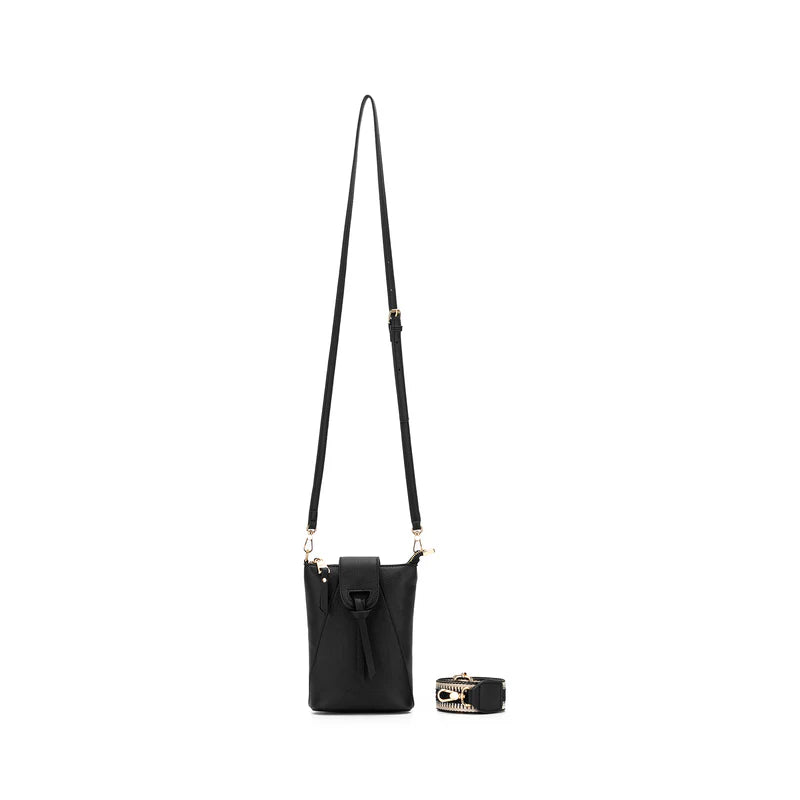 BLACK CAVIAR LAINEY PHONE/CROSSBODY BAG - BLACK
