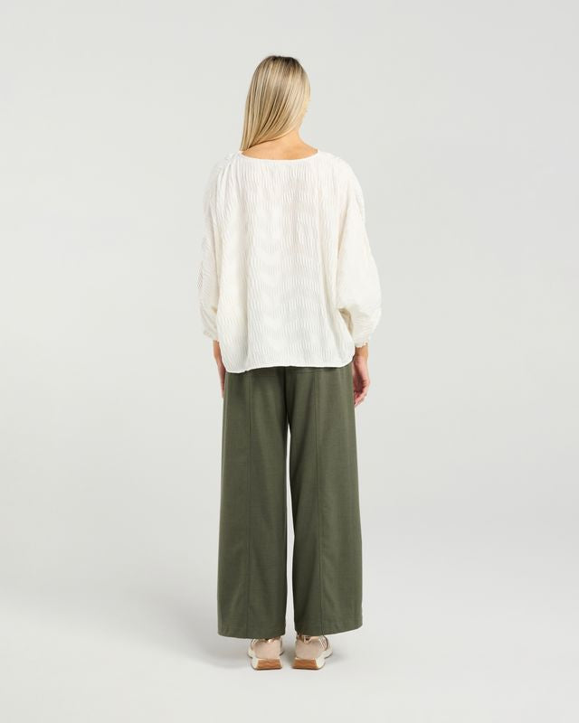 ET ALIA AURA TOP - BLANC PLEAT