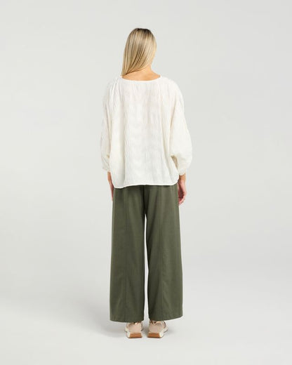 ET ALIA AURA TOP - BLANC PLEAT