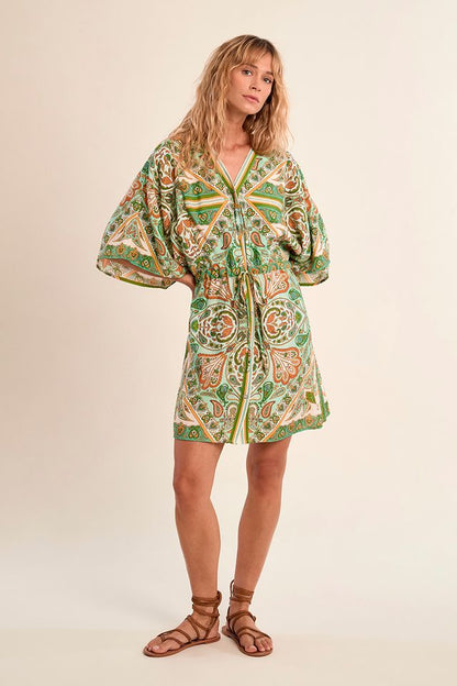 MOLLY BRACKEN WOVEN DRESS - GREEN INES