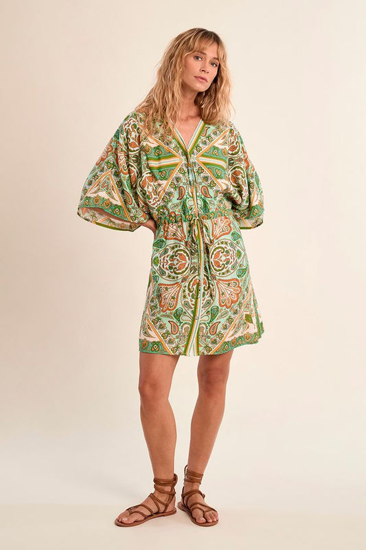 MOLLY BRACKEN WOVEN DRESS - GREEN INES