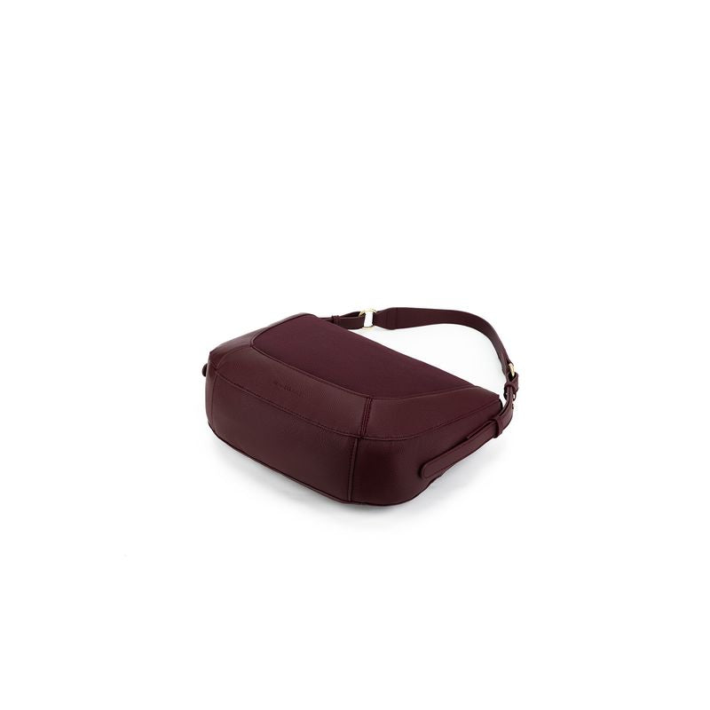 BLACK CAVIAR FLEUR HANDBAG - BURGUNDY