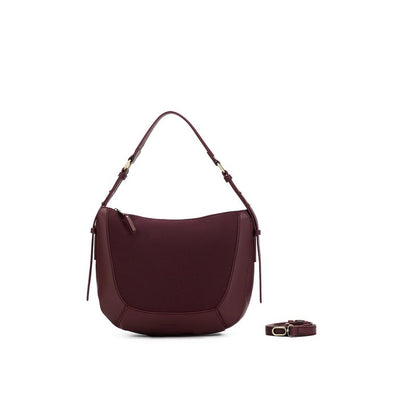 BLACK CAVIAR FLEUR HANDBAG - BURGUNDY