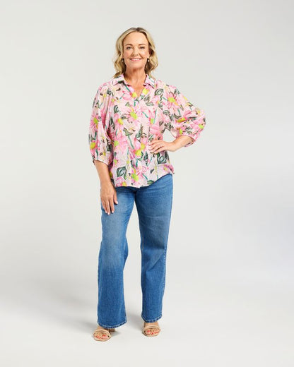 ZAFINA EMILY SHIRT - BLUSH BLOOM