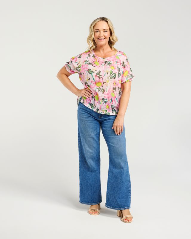 ZAFINA ELLA TOP - GENTLE GARDEN