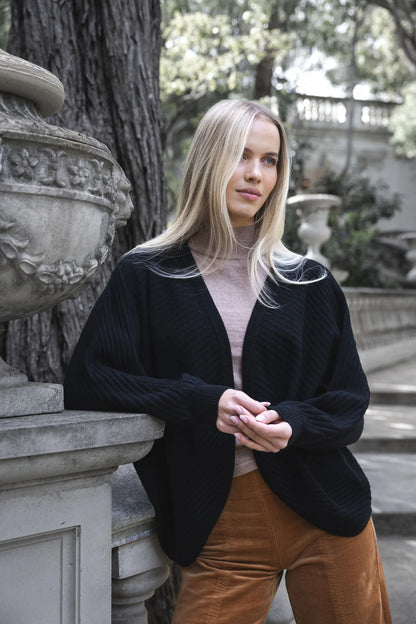 HUMIDITY LIFESTYLE SHAE CARDI - BLACK