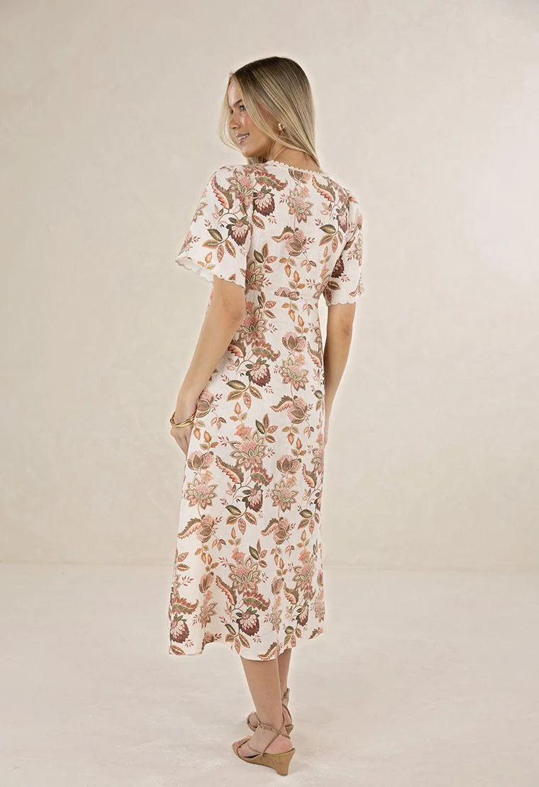 HUMIDITY LIFESTYLE BOH/ROSE MIDI DRESS - BOHEM PRINT