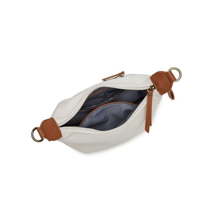 BLACK CAVIAR BAGS - CAREY SHOULDER BAG - WHITE & TAN